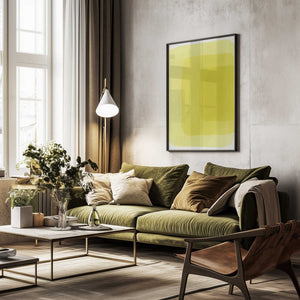 Tablou înramat „Yellow Watercolor Shapes #4” de jay stanley