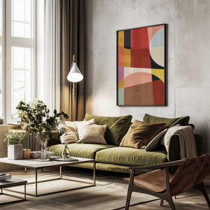 Tablou înramat „Warm Colors Bauhaus Geometry2” de Ana Rut Bre