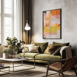 Tablou înramat „Organic Bauhaus Geometry Leaves” de Ana Rut Bre