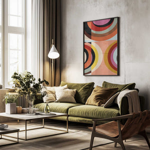 Tablou înramat „Warm Colors Bauhaus Geometry3” de Ana Rut Bre