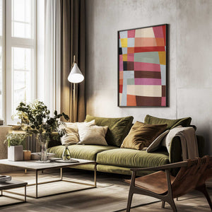 Tablou înramat „Warm Colors Bauhaus Geometry4” de Ana Rut Bre