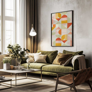 Tablou înramat „Bauhaus Fun Pastel” de Ana Rut Bre