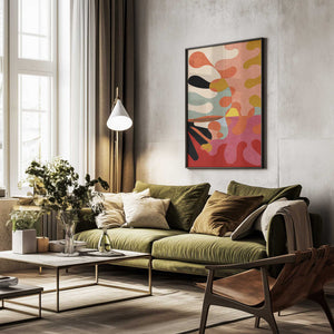 Tablou înramat „Warm Colors Bauhaus Geometry5” de Ana Rut Bre