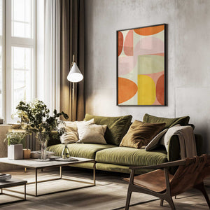 Tablou înramat „Warm Pastel Geometry” de Ana Rut Bre