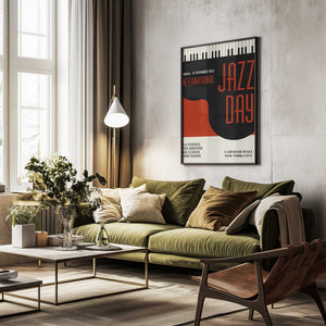 Tablou înramat „Jazzy Days   Dark Red” de Kubistika