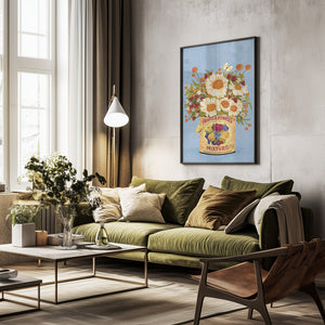 Tablou înramat „Flowers In a Vintage Tea Can” de Raissa Oltmanns