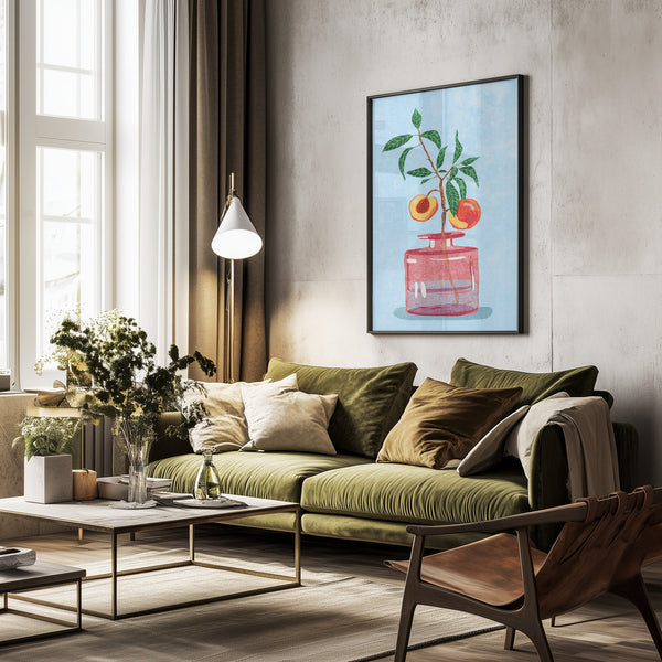 Tablou înramat „Peach Tree in Vase” de Raissa Oltmanns