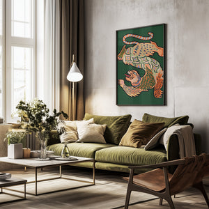 Tablou înramat „Asiantiger Green” de Arty Guava