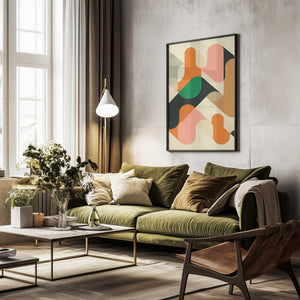 Tablou înramat „Geometrics 1” de Jazzberry Blue