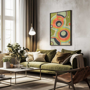 Tablou înramat „Fluid Geometrics 1” de Jazzberry Blue