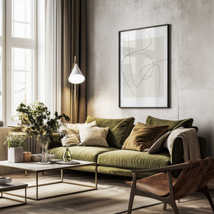 Tablou înramat „Beige Abstract” de Oju Design
