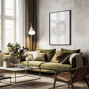 Tablou înramat „Beige Circles” de Oju Design