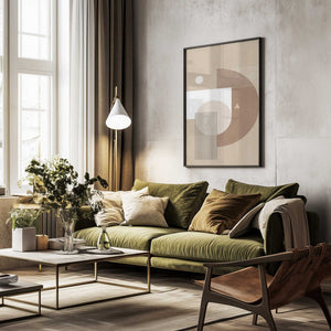Tablou înramat „Neutral Semicircles Poster” de Elena Ristova