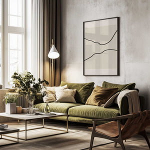 Tablou înramat „Soft Abstract Lines Art” de Elena Ristova