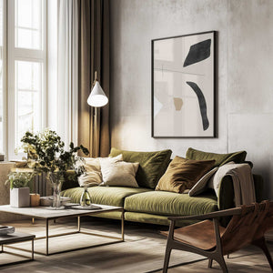 Tablou înramat „Graphic Shapes and Lines Poster” de Elena Ristova