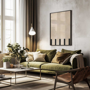 Tablou înramat „Beige Geometric Painting” de Elena Ristova