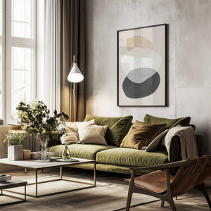 Tablou înramat „Beige Boho Shapes” de Elena Ristova