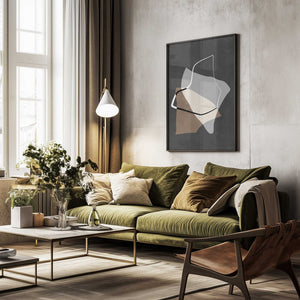 Tablou înramat „Organic Shapes in Earthy Tones” de Elena Ristova