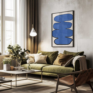 Tablou înramat „Blue Enigma Shape” de Elena Ristova