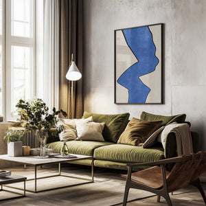 Tablou înramat „Bold Blue Contour” de Elena Ristova