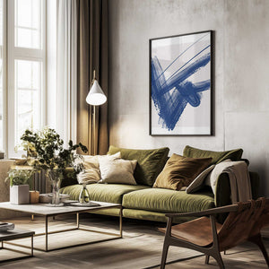 Tablou înramat „ Bold Blue Brushstrokes” de Elena Ristova