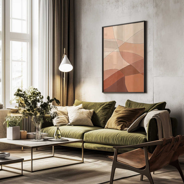 Tablou înramat „Flowing Lines And Warm Earth Tones” de Elena Ristova