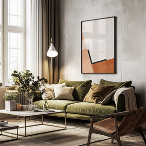 Tablou înramat „Abstract Geometric Art With Muted Tones” de Elena Ristova