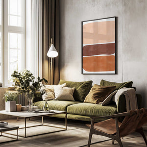 Tablou înramat „Three Stacked Earthy Toned Rectangles” de Elena Ristova