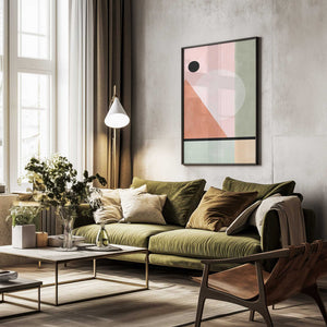 Tablou înramat „Geometric Shapes In Pastel Tones” de Elena Ristova