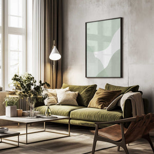 Tablou înramat „Soft Green Waves” de Elena Ristova