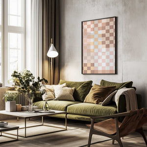 Tablou înramat „Checkerboard Harmony” de Elena Ristova