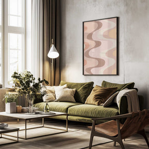 Tablou înramat „Retro-Style Wavy Patterns” de Elena Ristova