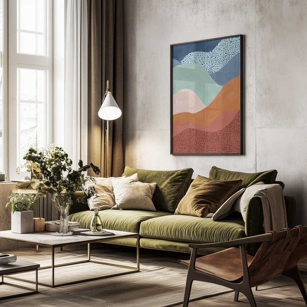 Tablou înramat „Colorful Wave Scape” de Elena Ristova