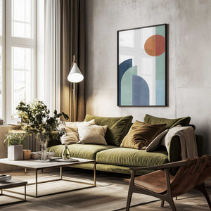 Tablou înramat „Geometric Shapes With A Minimalist Design” de Elena Ristova
