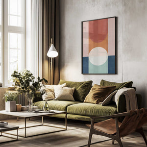Tablou înramat „Abstract Design With Geometric Shapes” de Elena Ristova