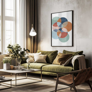 Tablou înramat „Colorful Overlapping Circles” de Elena Ristova