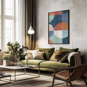 Tablou înramat „Geometric Shapes With Bold Circles” de Elena Ristova