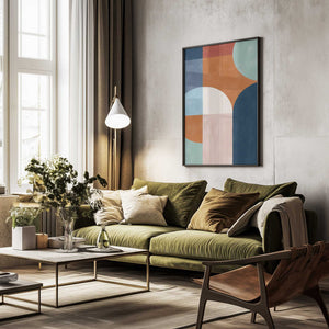 Tablou înramat „Geometric Shapes And Bold Colors” de Elena Ristova
