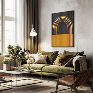 Tablou înramat „Geo Shapes Fall 21 Rainbow Arc” de Ana Rut Bre