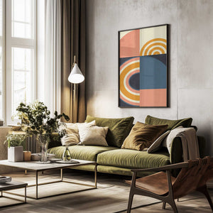 Tablou înramat „Rainbow Plus Shapes  Blue Mustard9” de Ana Rut Bre