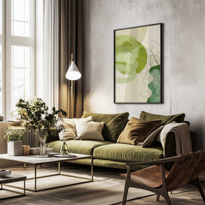 Tablou înramat „Painted Lines Green Tan 3 Kopie” de Ana Rut Bre