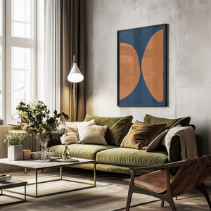 Tablou înramat „Bold Orange Geometric Shapes” de Elena Ristova