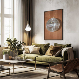 Tablou înramat „Orange Disco Ball” de Samantha Hearn
