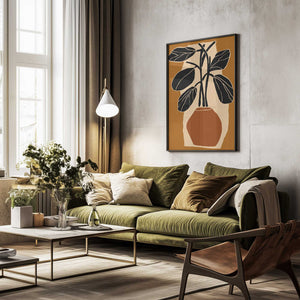 Tablou înramat „Bold Leaf Silhouette” de Treechild