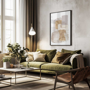 Tablou înramat „Neutral Gold 3” de Sally Ann Moss