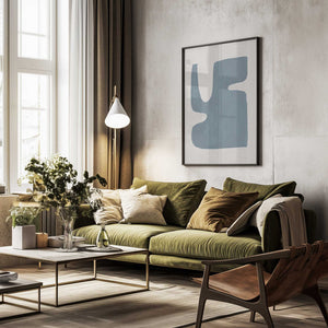 Tablou înramat „Mid Century Blue I” de Orara Studio