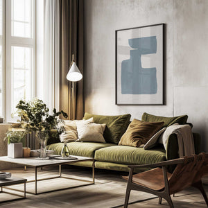 Tablou înramat „Mid Century Blue III” de Orara Studio