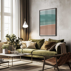 Tablou înramat „Modern Turquoise and Pink” de Orara Studio