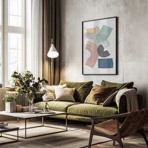 Tablou înramat „Pastel Paint Blocks” de Orara Studio
