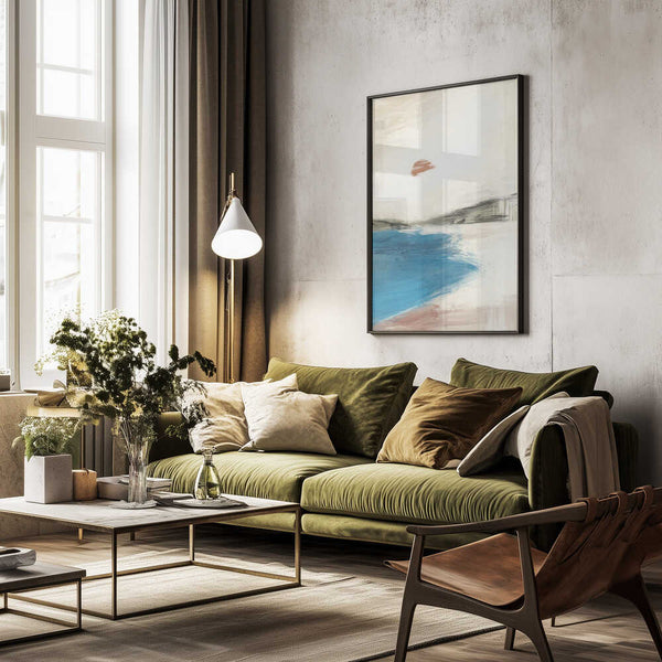 Tablou înramat „Landscape Painting with a Serene Beach” de Little Dean